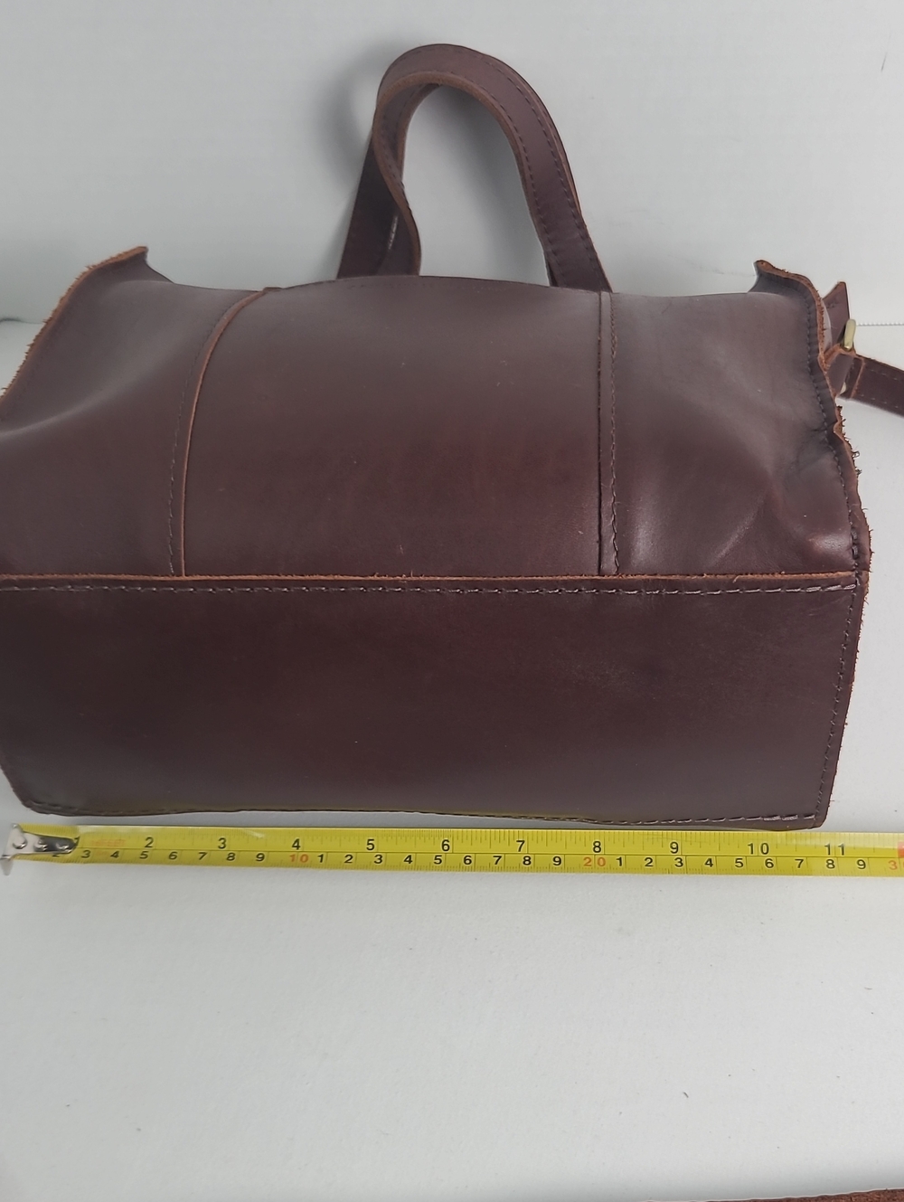 Portland Leather Goods Lola Crossbody 100% Leather Tote Bag Purse Brass Hardware - Picture 11 of 16